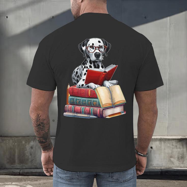 Dalmatian Reading Books Matching Bookworm Readers Librarian Men's Back Print T-Shirt