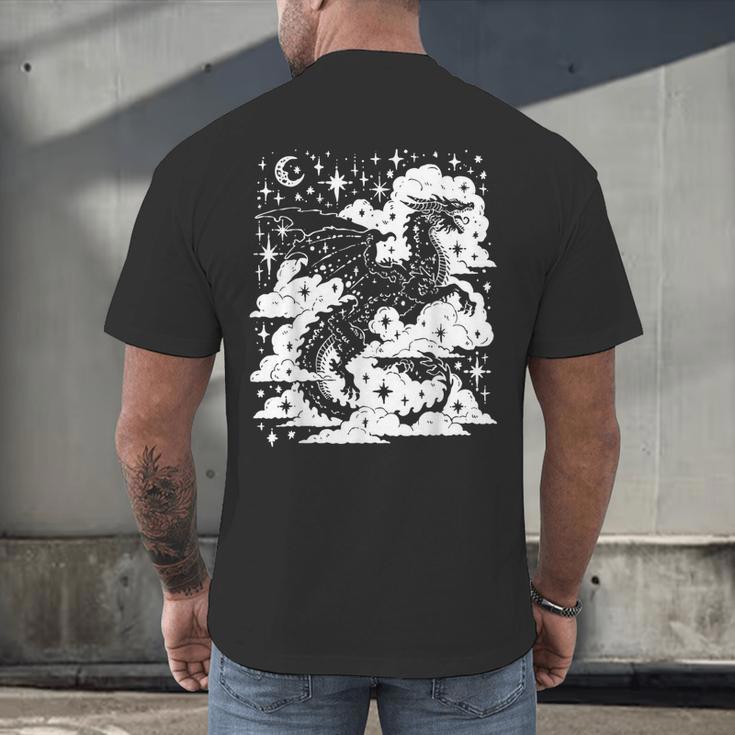 Dark Academia Fantasy Dragon Book Lover Bookish Goblincore Men's Back Print T-Shirt Dark Academia Fantasy Dragon Book Lover Bookish Goblincore Men's Back Print T-Shirt