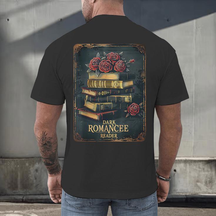 Dark Romance Reader Vintage Floral Book Lover Men's Back Print T-Shirt