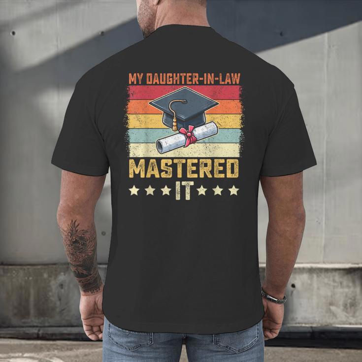 My Daughter In Law Mastered It Master's Graduation Vintage Men's Back Print T-Shirt