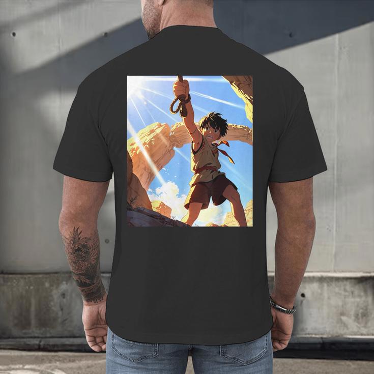 David And Goliath Bible Book Samuel King David Anime Manga Men's Back Print T-Shirt