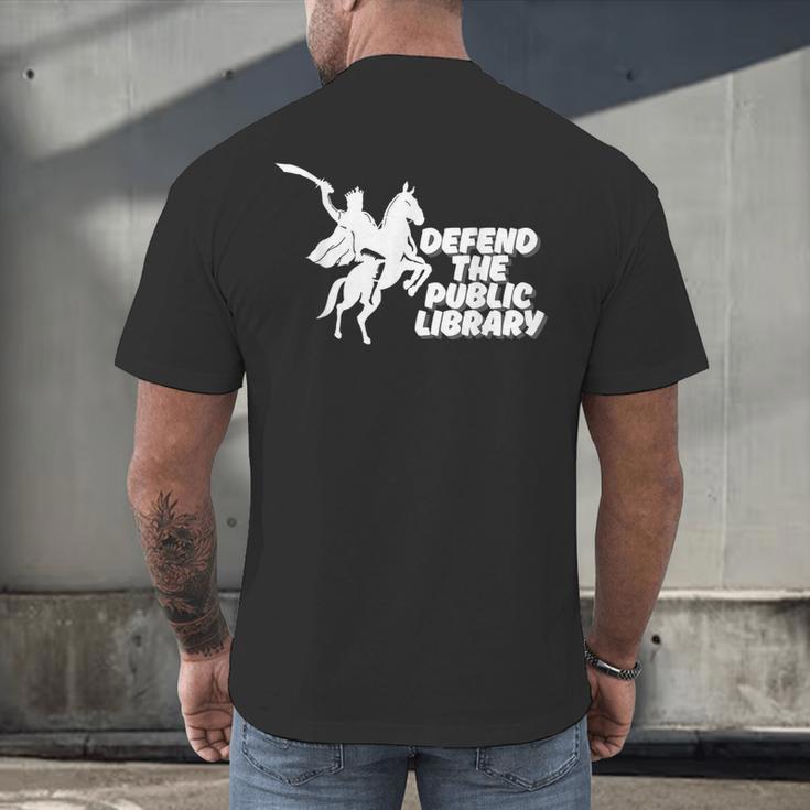 Defend Public Library Support Local Library Book Lover Men's Back Print T-Shirt