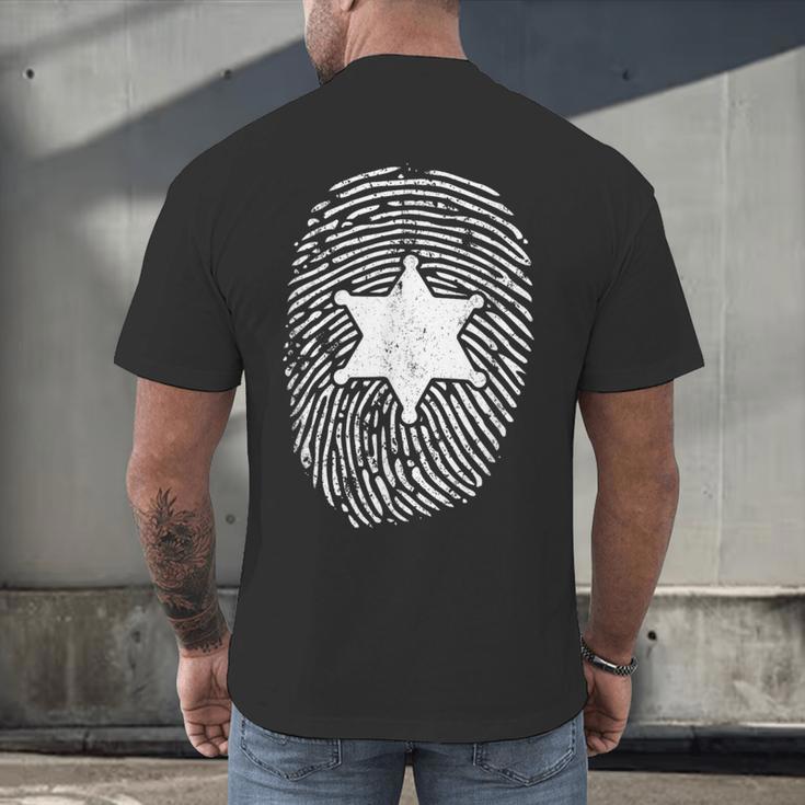 Deputy Sheriff DNA Sheriff Graduation 6 Star Badge Men's Back Print T-Shirt