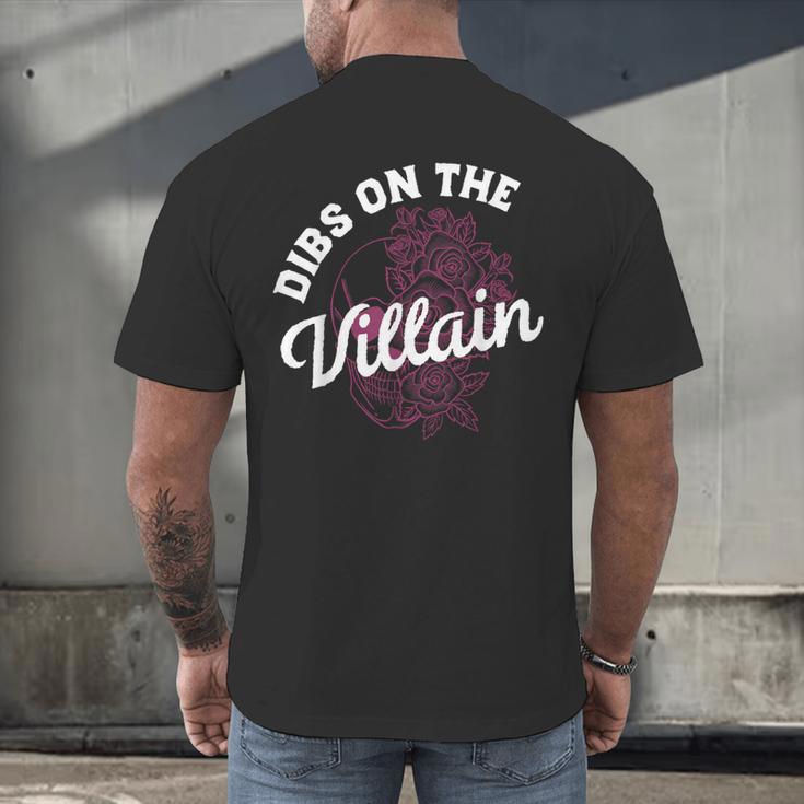 Dibs On The Villain Dark Romance Books Skeleton Morally Grey Men's Back Print T-Shirt Dibs On The Villain Dark Romance Books Skeleton Morally Grey Men's Back Print T-Shirt