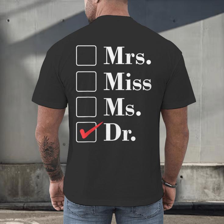 Doctor Graduation Honorific Titles List Men's Back Print T-Shirt