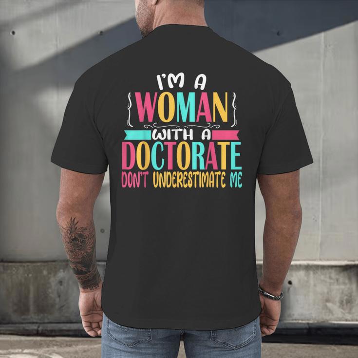 Doctorate Degree PhD Graduation PsyD Woman EdD Psychology Men's Back Print T-Shirt