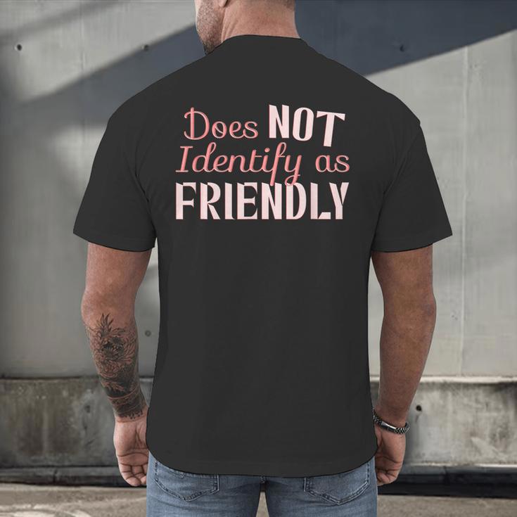 Does NOT Identify As Friendly Sarcastic Introvert Men's Back Print T-Shirt Does NOT Identify As Friendly Sarcastic Introvert Men's Back Print T-Shirt