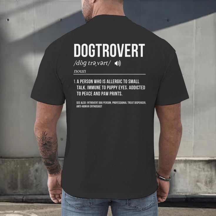 Dog Definition Introvert Dog Lover Dogtrovert Men's Back Print T-Shirt