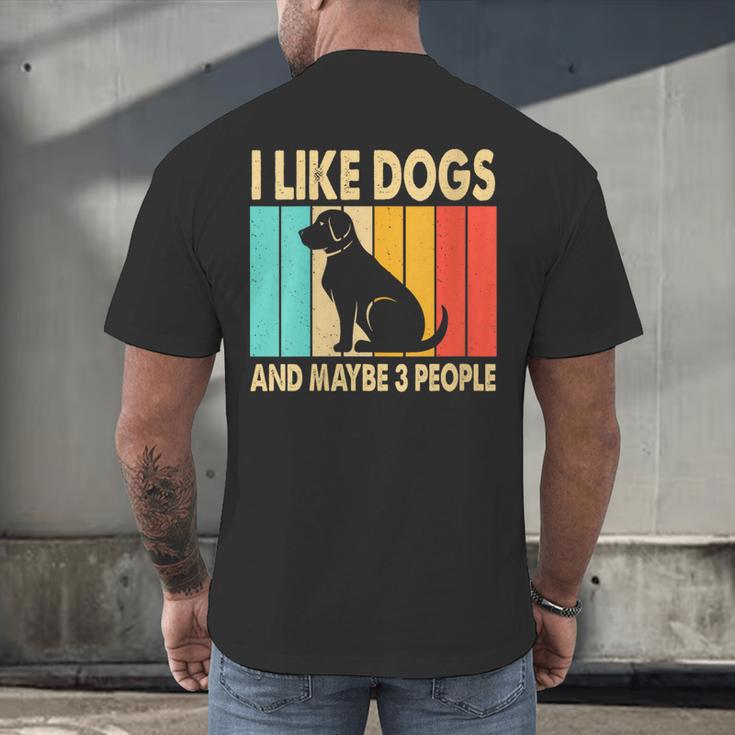 I Like Dogs And Maybe 3 People Introvert Men's Back Print T-Shirt