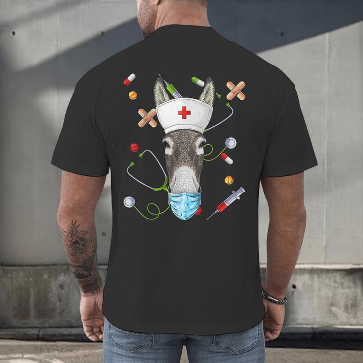 Donkey Nurse RN ER Nursing School Graduation Men's Back Print T-Shirt