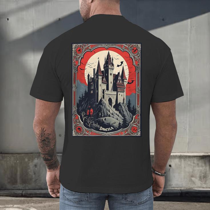 Dracula's Castle Book Cover Illustration Men's Back Print T-Shirt