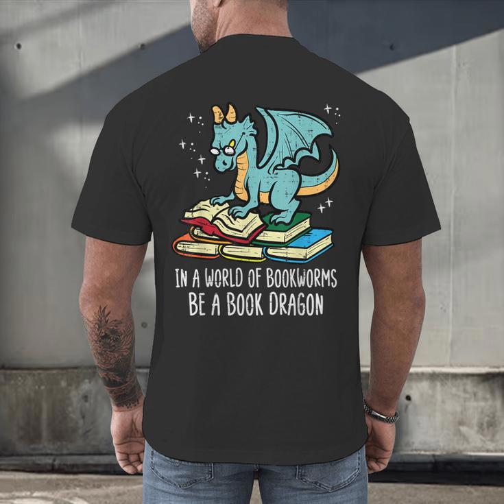 Be A Dragon Read Reading Book Librarian Men Women Kids Men's Back Print T-Shirt