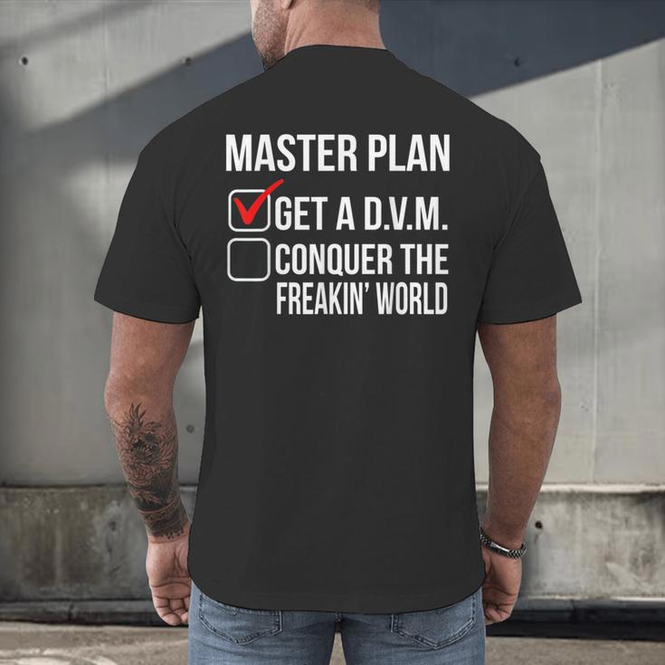 DVM Veterinarian Graduation Doctor Veterinary Medicine Men's Back Print T-Shirt