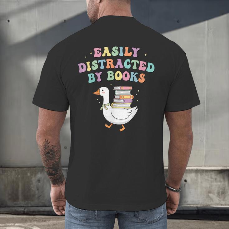 Easily Distracted By Books Silly-Goose Bookish Library Read Men's Back Print T-Shirt