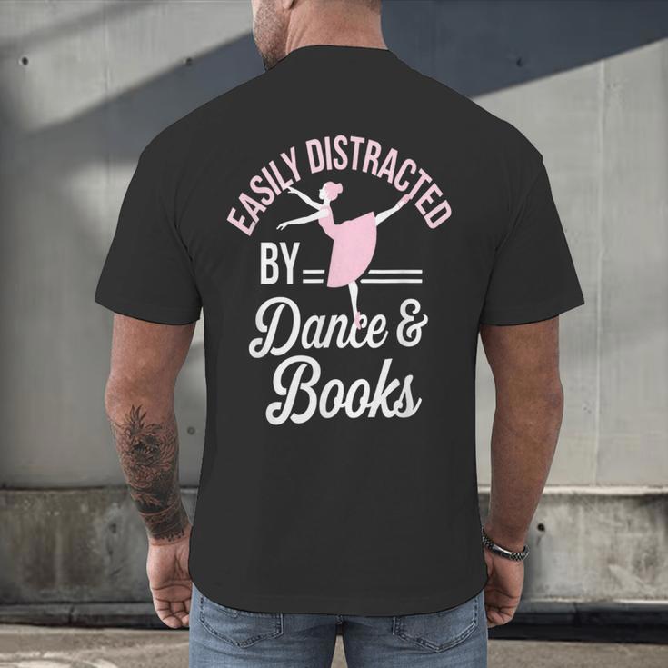 Easily Distracted By Dance And Books Ballet Fun Men's Back Print T-Shirt