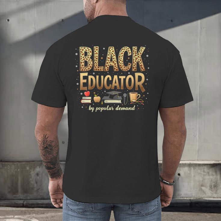 Educator By Popular Demand African American Book Lover Men's Back Print T-Shirt Educator By Popular Demand African American Book Lover Men's Back Print T-Shirt
