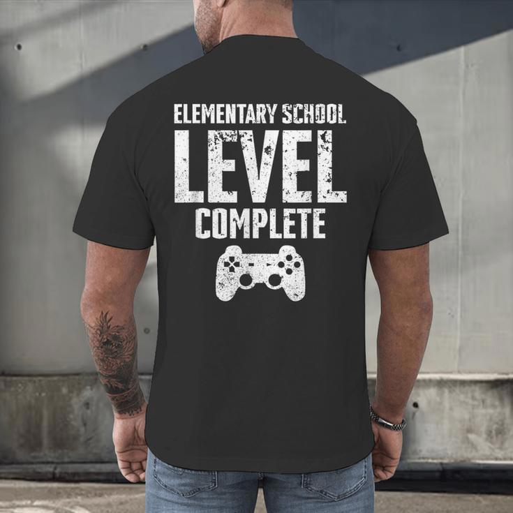 Elementary School Level Complete Gamer Graduate Graduation Men's Back Print T-Shirt