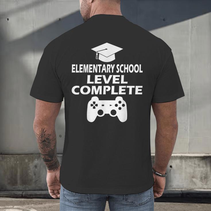 Elementary School Level Complete Gamer Graduation Day 2024 Men's Back Print T-Shirt