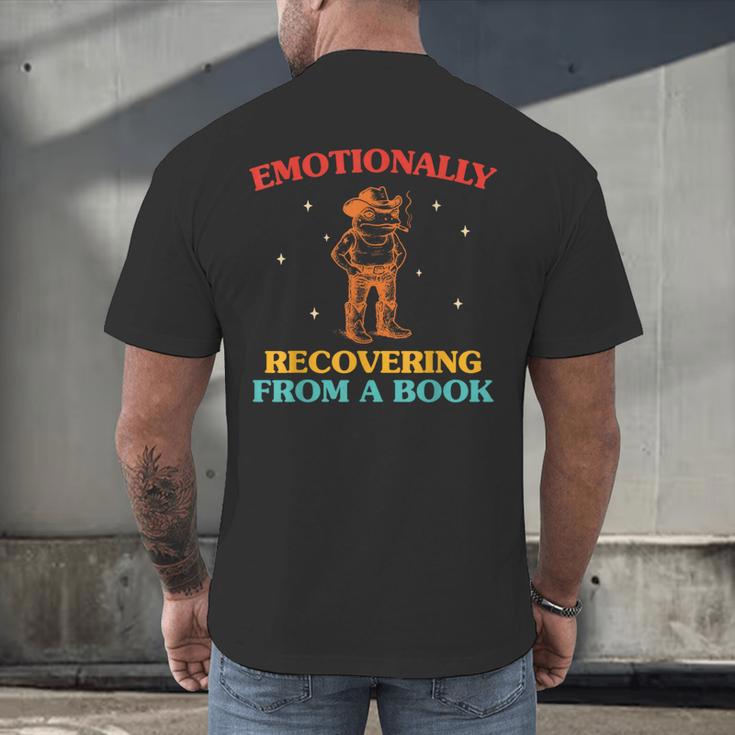 Emotionally Recovering From A Book Frog Men's Back Print T-Shirt Emotionally Recovering From A Book Frog Men's Back Print T-Shirt