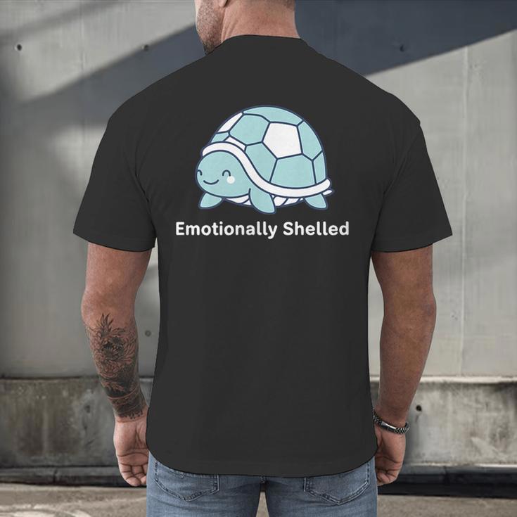Emotionally Shelled Turtle Introvert Turtle Tee Men's Back Print T-Shirt Emotionally Shelled Turtle Introvert Turtle Tee Men's Back Print T-Shirt