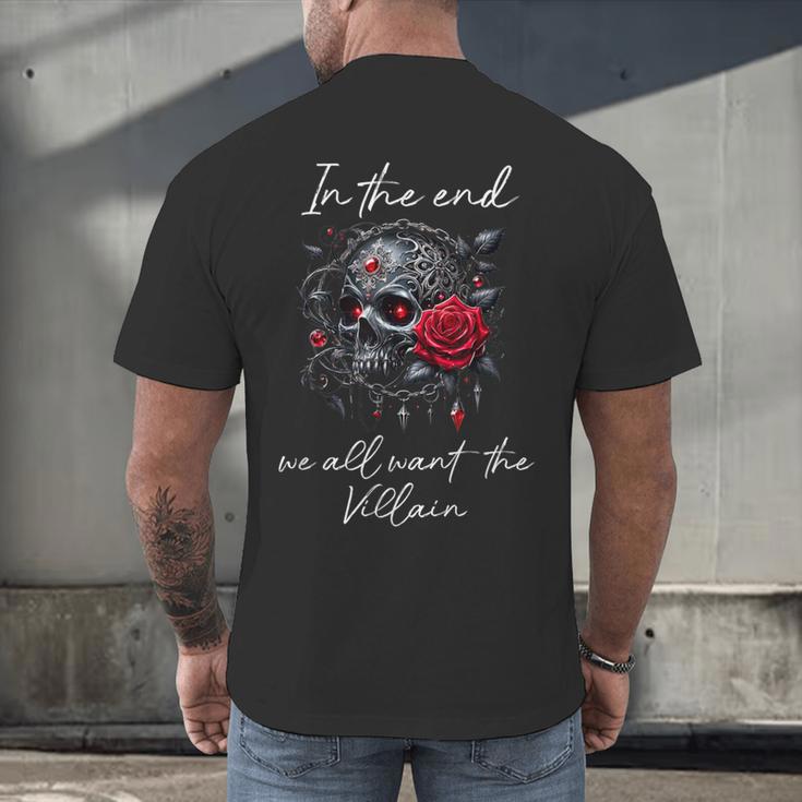 In The End We All Want The Villain Smutty Book Dark Romance Men's Back Print T-Shirt