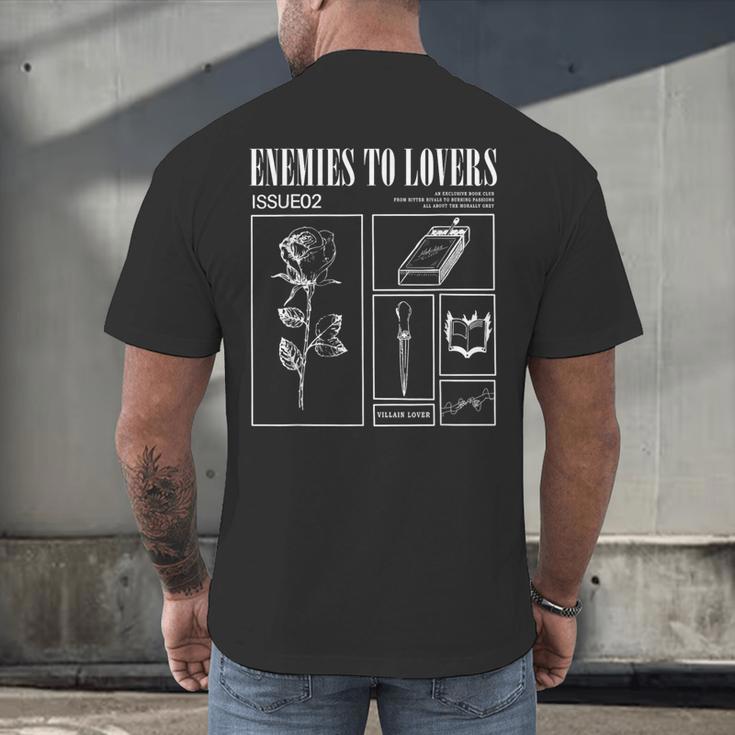 Enemies To Lovers Morally Grey Book Lover Romantasy Bookish Men's Back Print T-Shirt