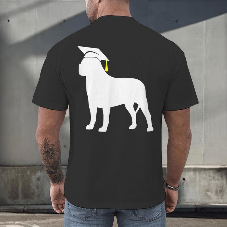 English Mastiff Graduation Dog Graduate Men's Back Print T-Shirt