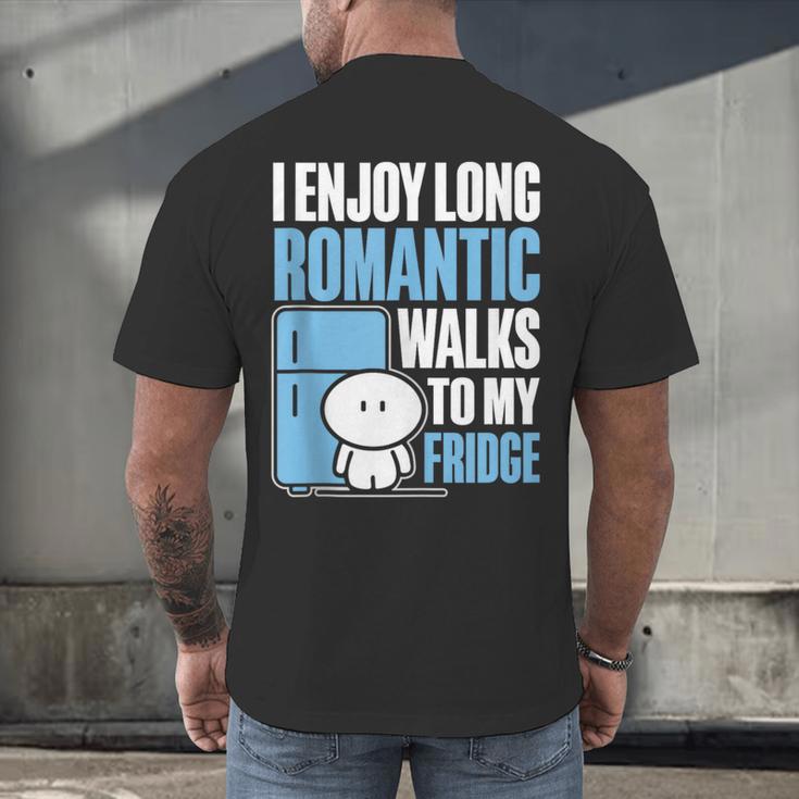 I Enjoy Long Romantic Walks To My Fridge Introvert Men's Back Print T-Shirt I Enjoy Long Romantic Walks To My Fridge Introvert Men's Back Print T-Shirt