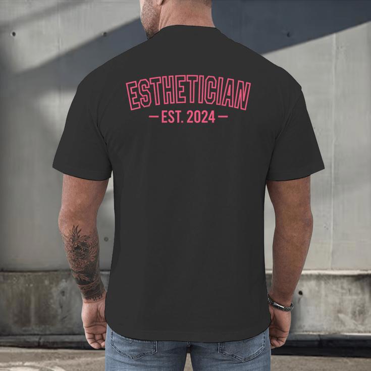 Esthetician Est 2024 For Esthetician Student Graduation Men's Back Print T-Shirt