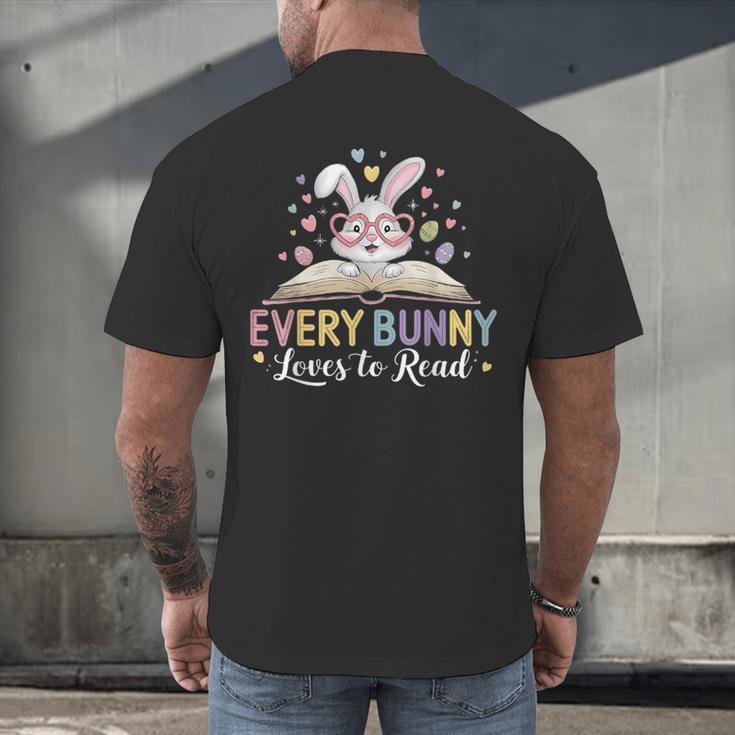 Every Bunny Loves To Read Book Lover Bookworm Rabbit Easter Men's Back Print T-Shirt