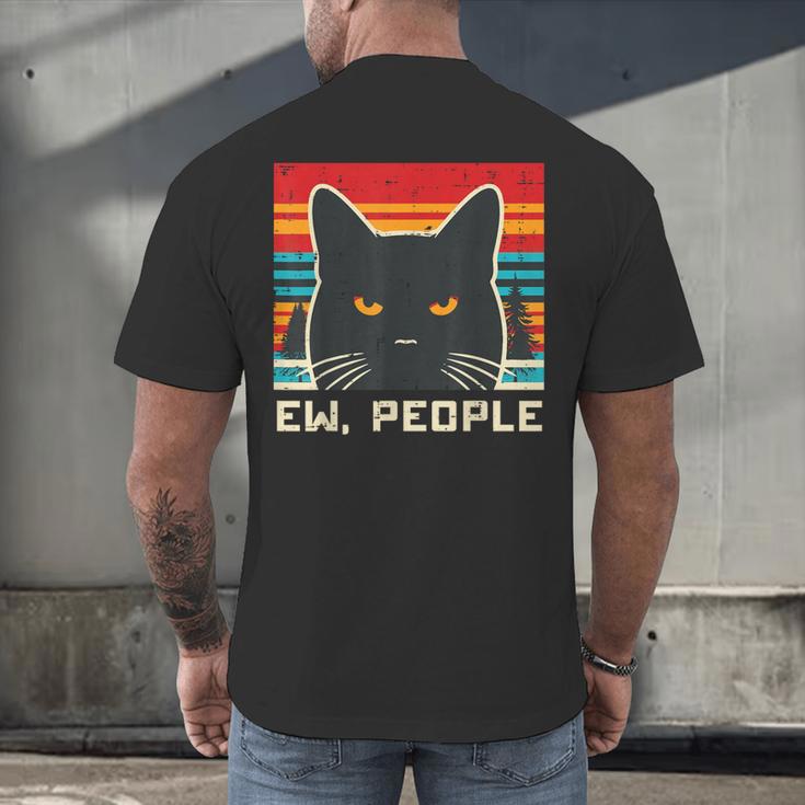 Ew People Cat Saying Introvert Women Men Kids Men's Back Print T-Shirt Ew People Cat Saying Introvert Women Men Kids Men's Back Print T-Shirt