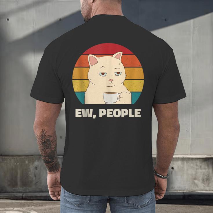 Ew People Introvert Cat Lover Crazy Colorful Cat Lady Men's Back Print T-Shirt