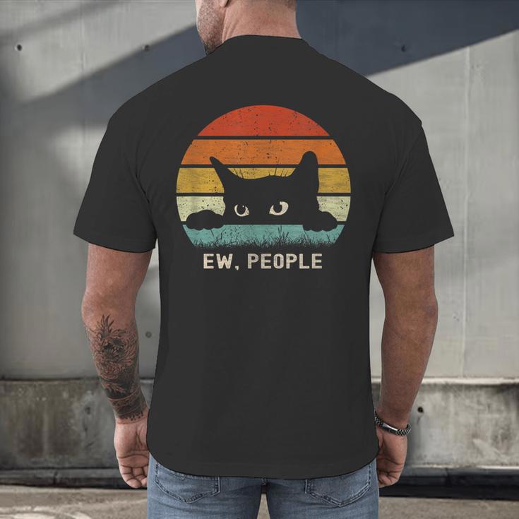 Ew People Retro Cat Cat Lover Introvert Men's Back Print T-Shirt Ew People Retro Cat Cat Lover Introvert Men's Back Print T-Shirt