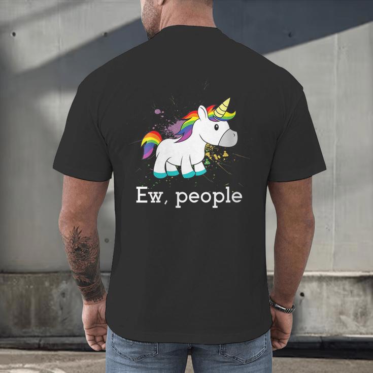 Ew People Unicorn Lover Introvert Rainbow Unicorn Men's Back Print T-Shirt Ew People Unicorn Lover Introvert Rainbow Unicorn Men's Back Print T-Shirt