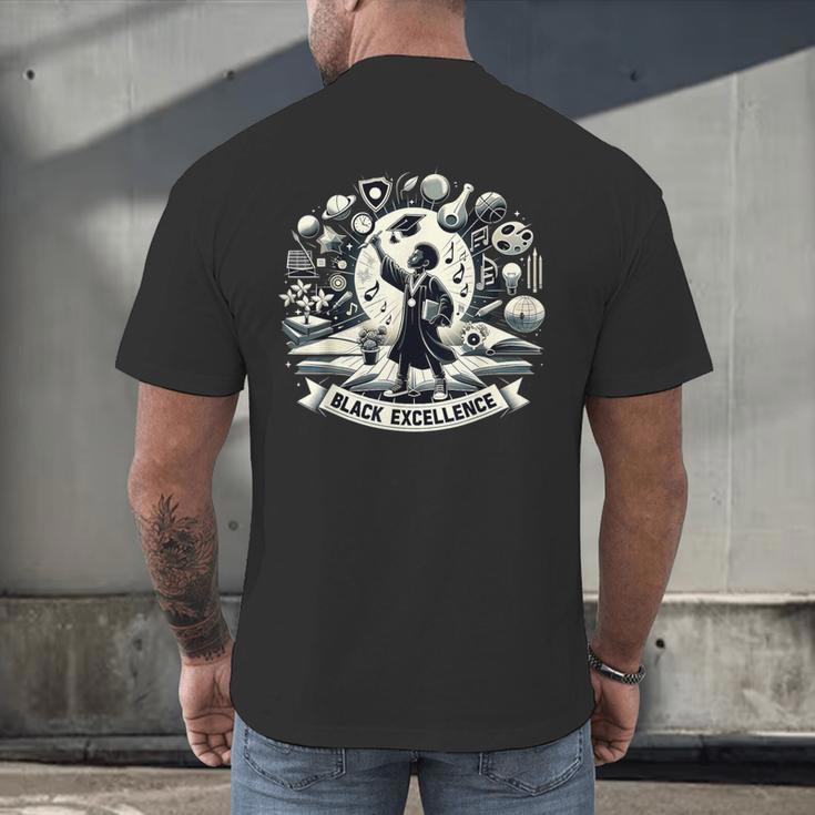 Excellence Graduation Black History Month Inspiring Men's Back Print T-Shirt