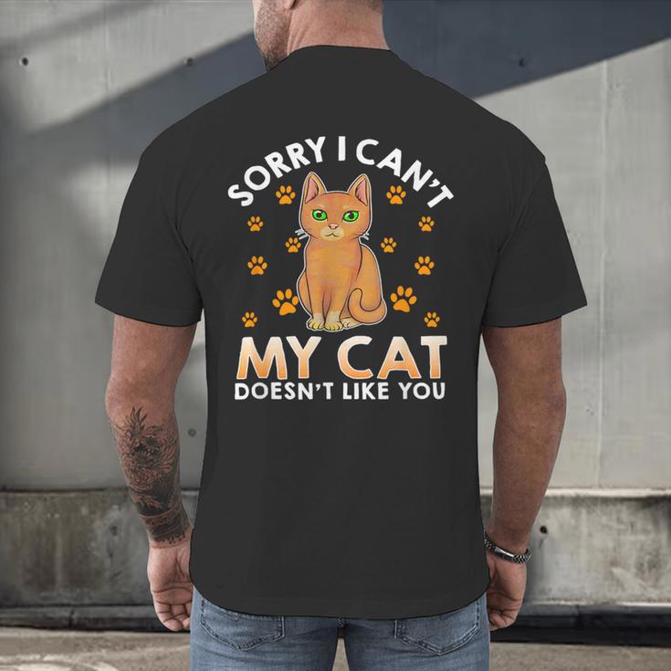 Excuse For Introverts My Cat Doesnt Like You Cat Men's Back Print T-Shirt Excuse For Introverts My Cat Doesnt Like You Cat Men's Back Print T-Shirt