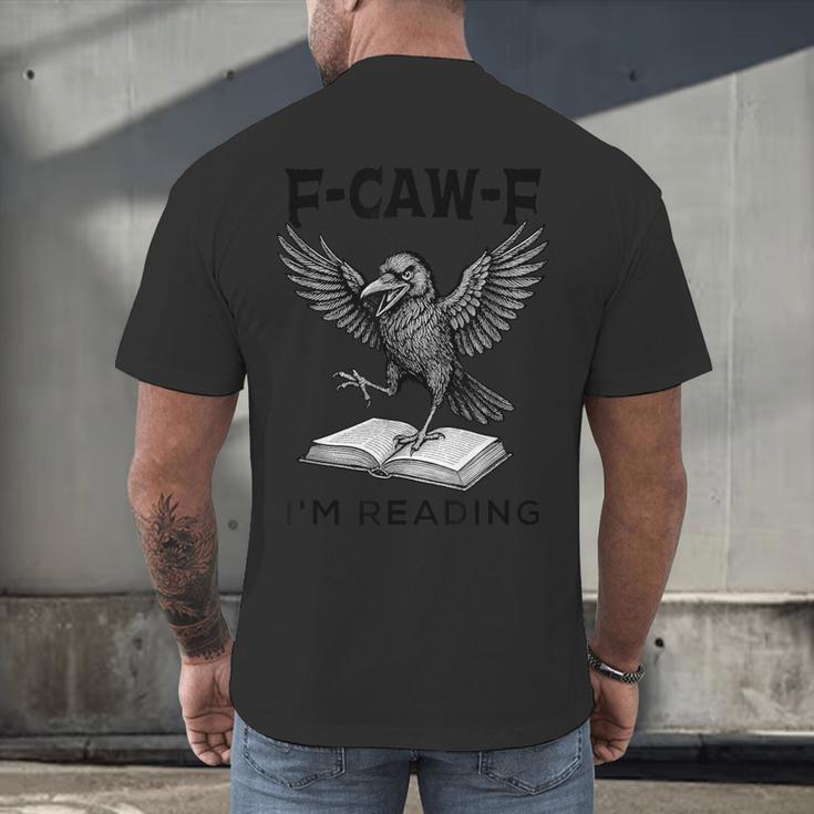F-Caw-F Crow Book Lovers Vintage Bookish Bird Men's Back Print T-Shirt F-Caw-F Crow Book Lovers Vintage Bookish Bird Men's Back Print T-Shirt