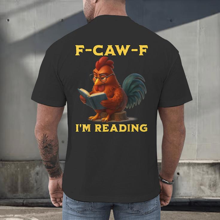 F-CAW-F I'm Reading Chicken Book Lover Introvert Meme Men's Back Print T-Shirt F-CAW-F I'm Reading Chicken Book Lover Introvert Meme Men's Back Print T-Shirt