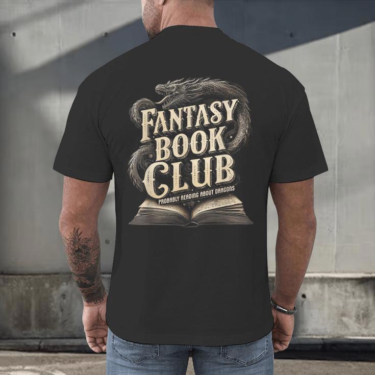 Fantasy Book Club Dragons For Women Men Or Kids Reading Men's Back Print T-Shirt