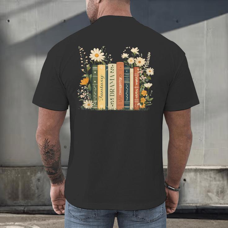 Fantasy Drama Tragedy Book Floral Subtle Men's Back Print T-Shirt