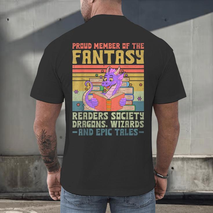 Fantasy Reader Society Reading Book Retro Bookworm Reader Men's Back Print T-Shirt Fantasy Reader Society Reading Book Retro Bookworm Reader Men's Back Print T-Shirt
