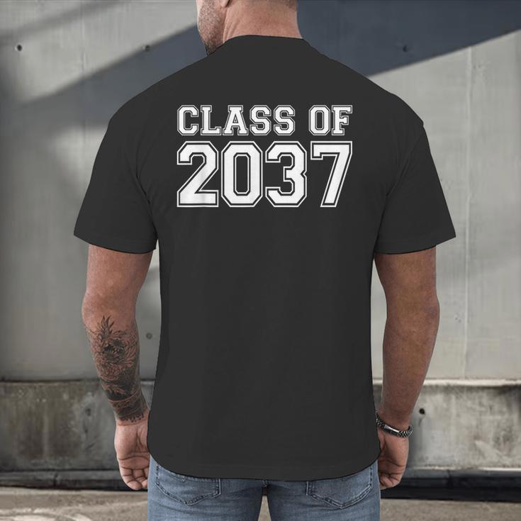 First Grade Class Of 2037 First Day School Graduation Kids Men's Back Print T-Shirt