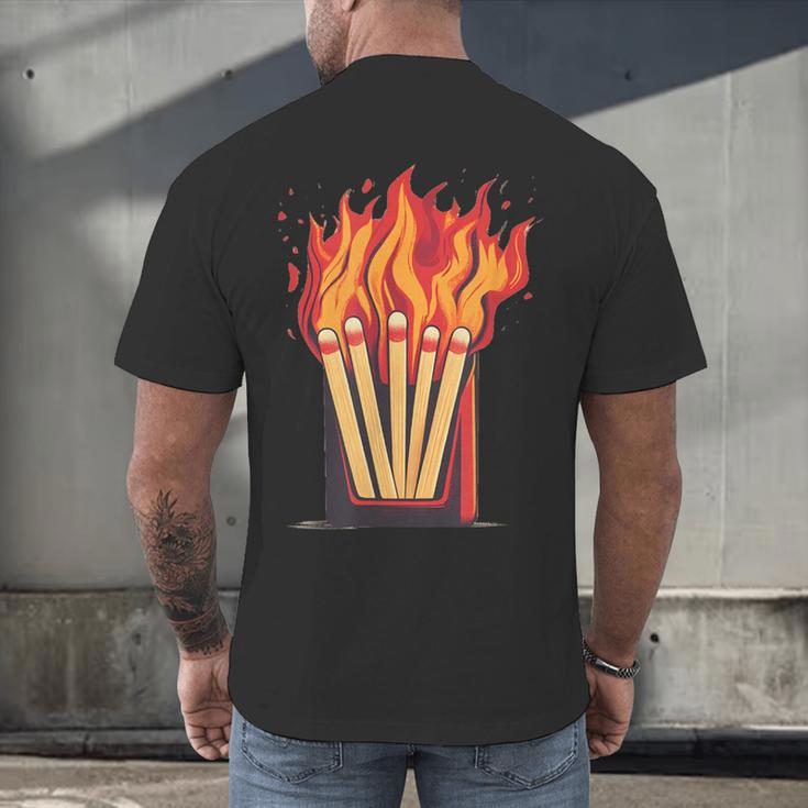Flames And Lighter Costume For Matchbook Lovers Men's Back Print T-Shirt