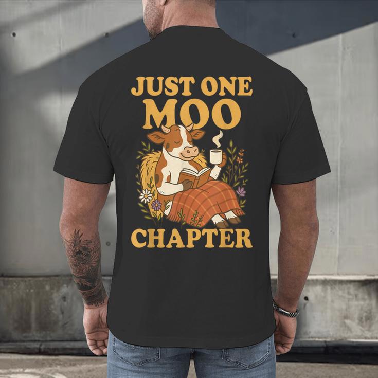 Floral Cow Reading Pun Just One More Chapter Cozy Book Lover Men's Back Print T-Shirt