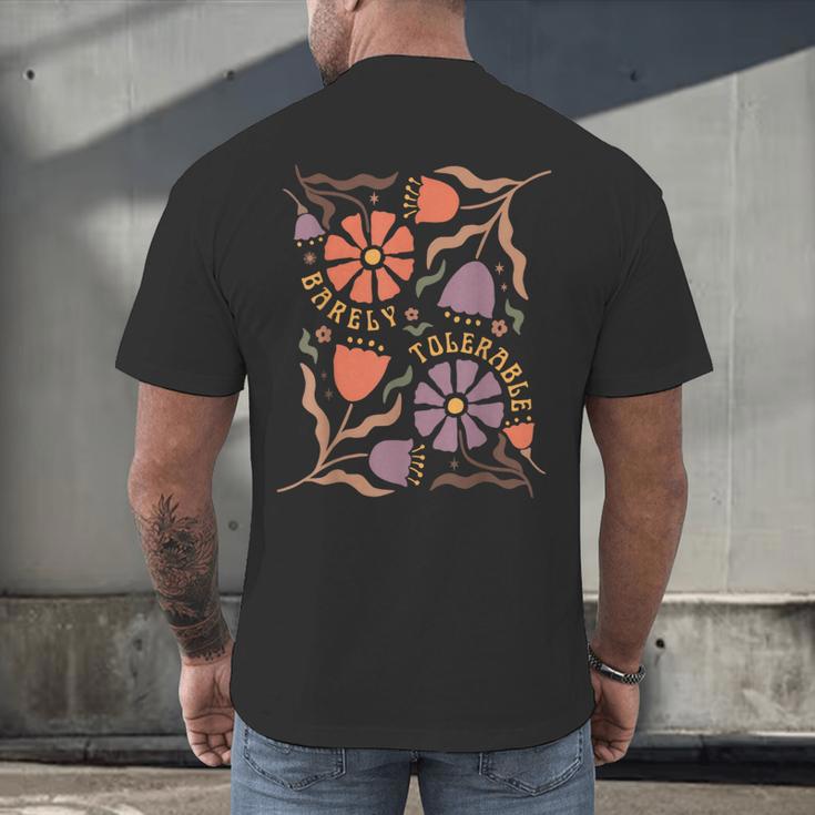 Floral Pride & Prejudice Barely Tolerable Book Lover Bookish Men's Back Print T-Shirt