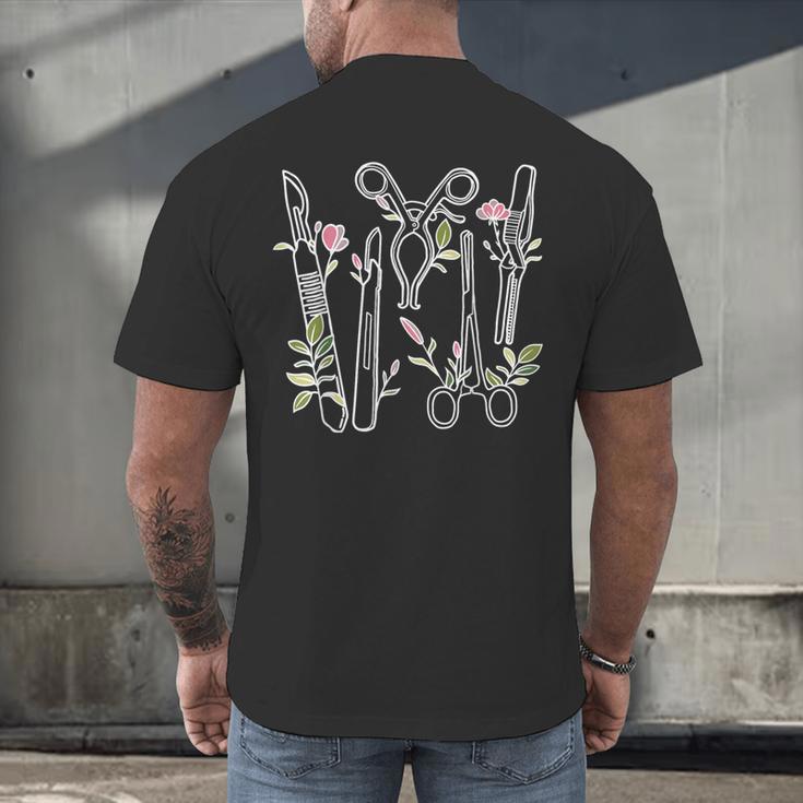 Floral Surgical Tech Surgery Medical Med School Graduation Men's Back Print T-Shirt