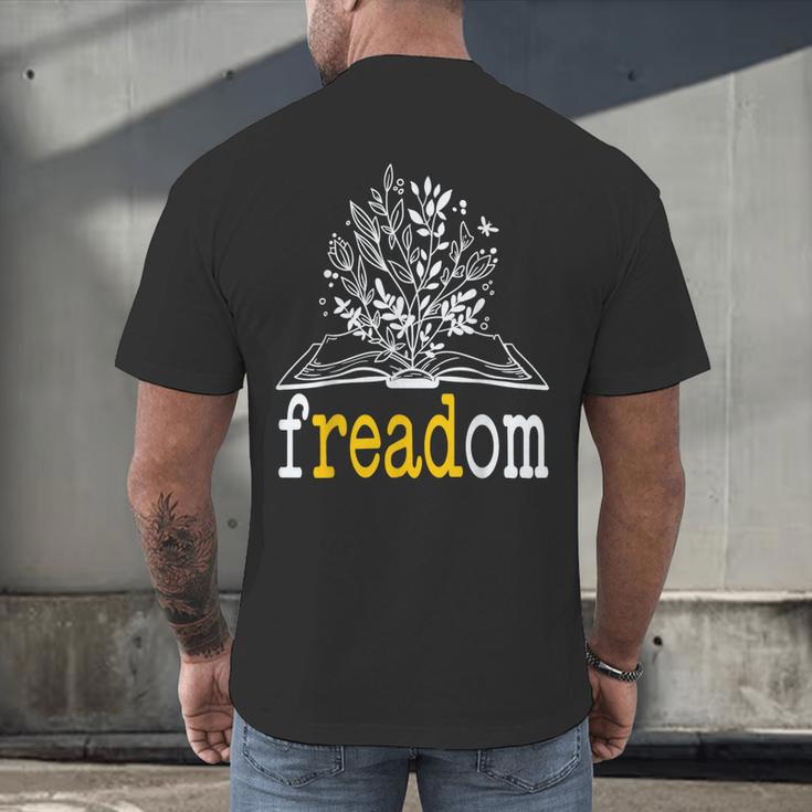 Freadom Freedom Read Banned Books Librarians Men's Back Print T-Shirt