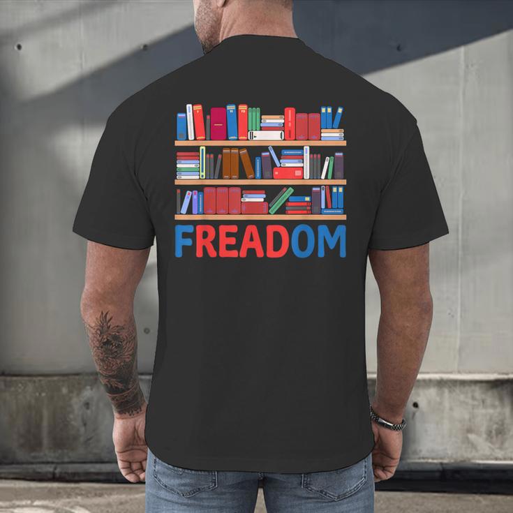 Freadom To Read Book Lover Reading Freedom Men's Back Print T-Shirt