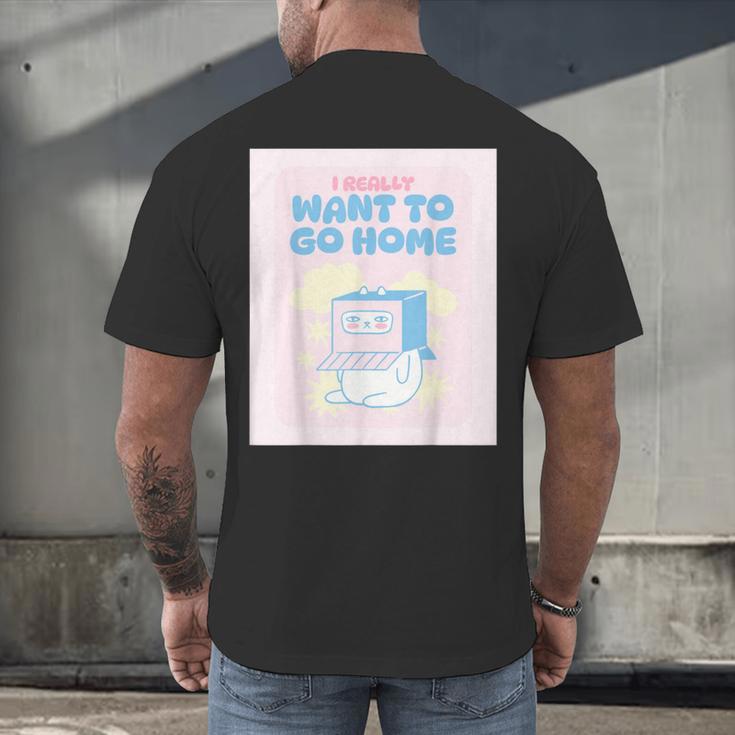 Fun Cute Introvert Cat Character Quote Men Women Men's Back Print T-Shirt Fun Cute Introvert Cat Character Quote Men Women Men's Back Print T-Shirt