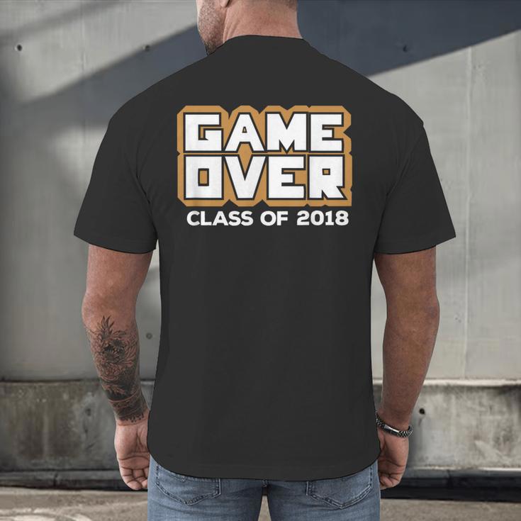 Game Over Class Of 2018 Graduation Shirt Men's Back Print T-Shirt
